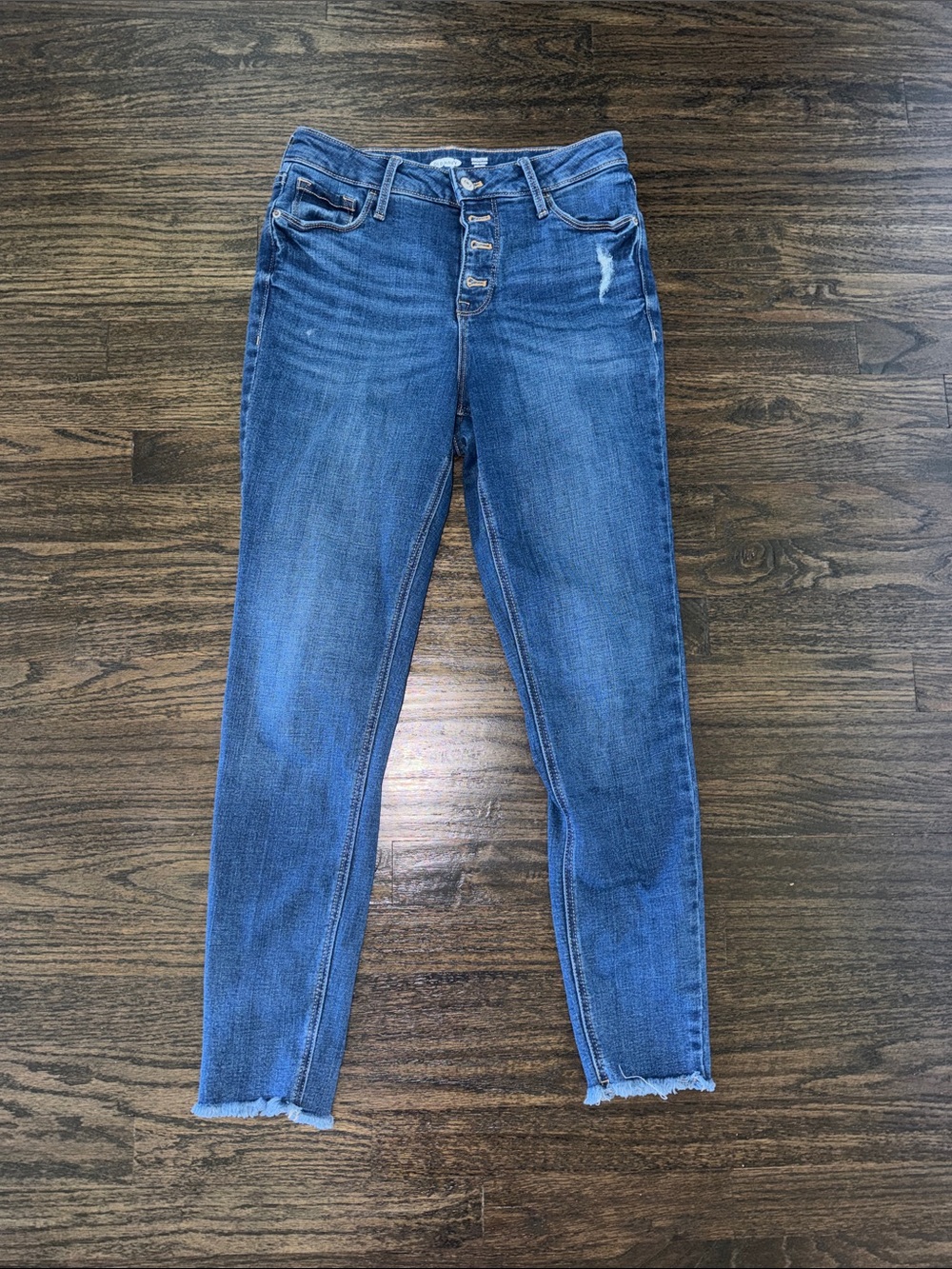 Old Navy Medium Blue High-Rise Button-Fly Skinny Jeans